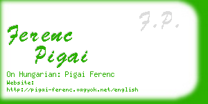 ferenc pigai business card